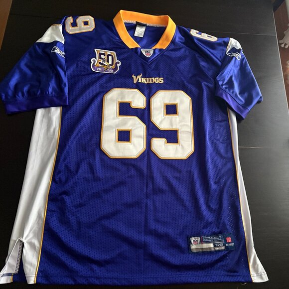Mens Reebok Minnesota Vikings Jared Allen #69 50th Anniversary Jersey Size 56 - Picture 1 of 9